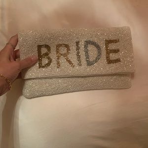 Sequin beaded bride clutch bag